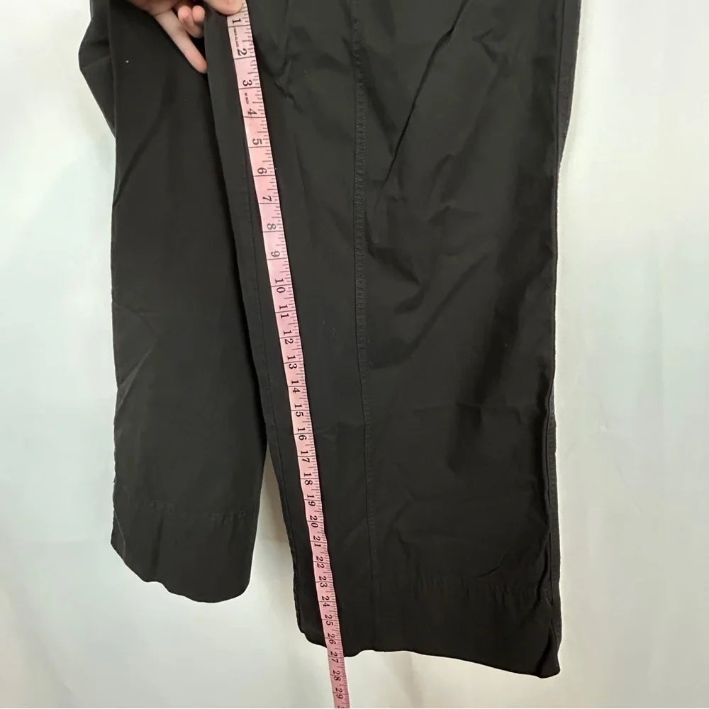 NEW Everlane Crop Black Wide Straight Leg Cargo Pants Cotton Linen Blend Size 6